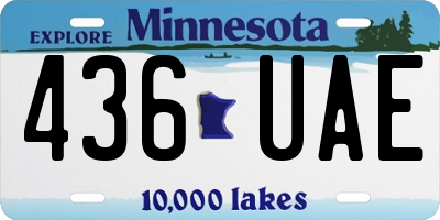 MN license plate 436UAE