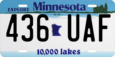 MN license plate 436UAF