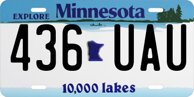 MN license plate 436UAU
