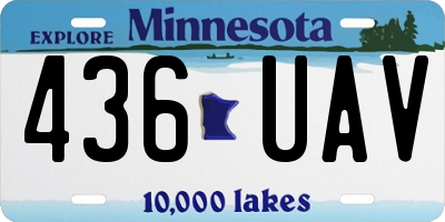 MN license plate 436UAV