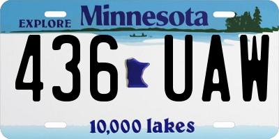 MN license plate 436UAW