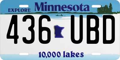 MN license plate 436UBD