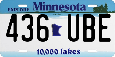 MN license plate 436UBE