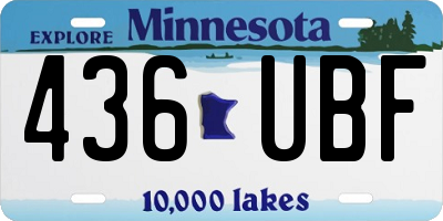 MN license plate 436UBF