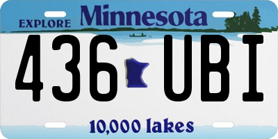 MN license plate 436UBI