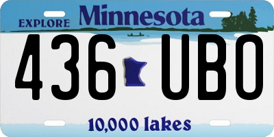 MN license plate 436UBO