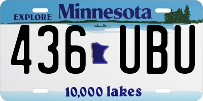 MN license plate 436UBU