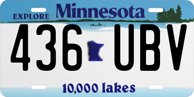 MN license plate 436UBV