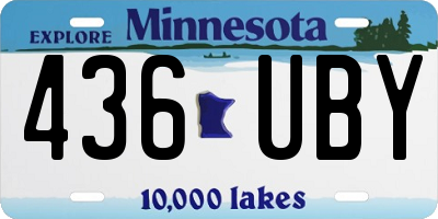 MN license plate 436UBY