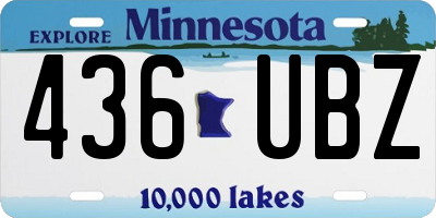 MN license plate 436UBZ