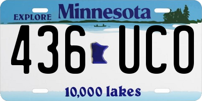 MN license plate 436UCO