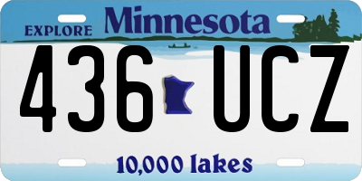 MN license plate 436UCZ