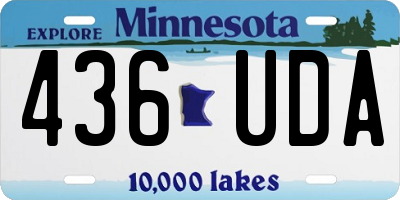 MN license plate 436UDA