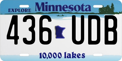 MN license plate 436UDB