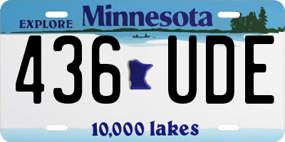 MN license plate 436UDE