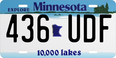 MN license plate 436UDF