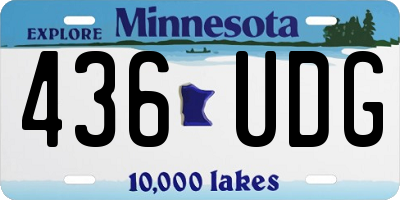 MN license plate 436UDG