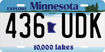 MN license plate 436UDK