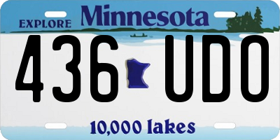 MN license plate 436UDO