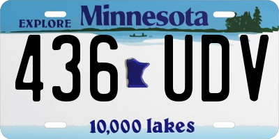 MN license plate 436UDV