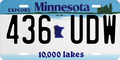 MN license plate 436UDW