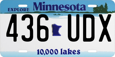 MN license plate 436UDX