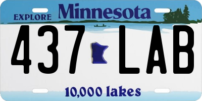 MN license plate 437LAB