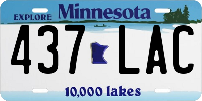 MN license plate 437LAC