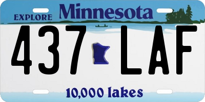 MN license plate 437LAF