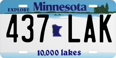 MN license plate 437LAK