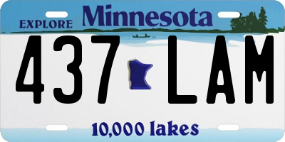 MN license plate 437LAM