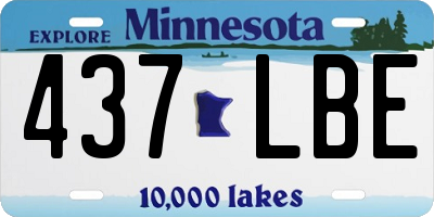 MN license plate 437LBE