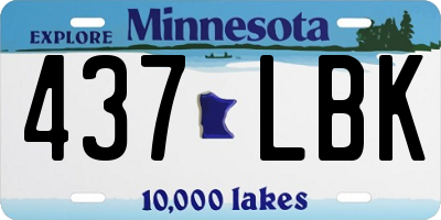 MN license plate 437LBK