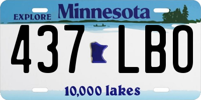 MN license plate 437LBO