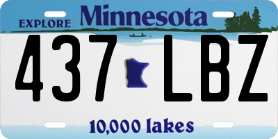 MN license plate 437LBZ