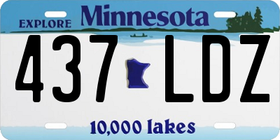 MN license plate 437LDZ