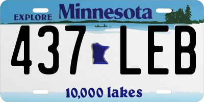 MN license plate 437LEB