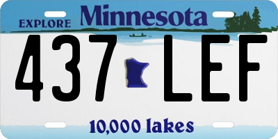 MN license plate 437LEF
