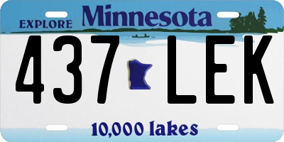 MN license plate 437LEK
