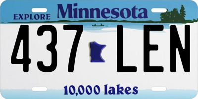 MN license plate 437LEN