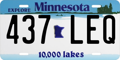 MN license plate 437LEQ