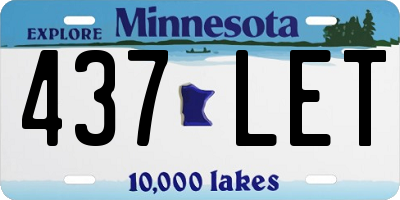 MN license plate 437LET
