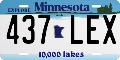 MN license plate 437LEX