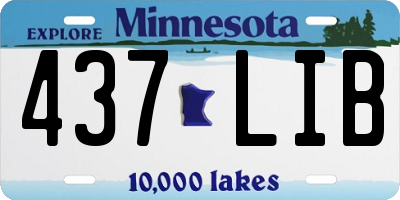 MN license plate 437LIB