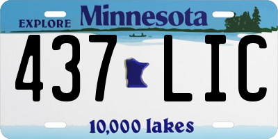 MN license plate 437LIC