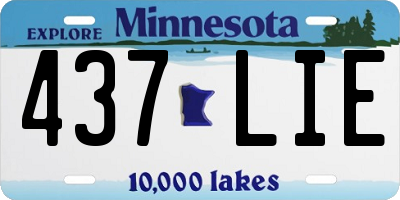 MN license plate 437LIE