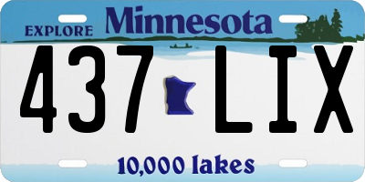 MN license plate 437LIX