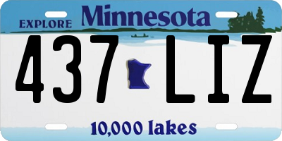 MN license plate 437LIZ