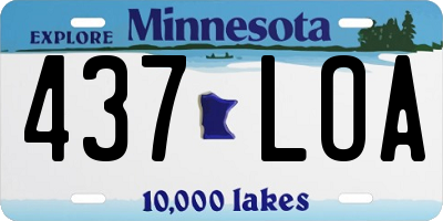 MN license plate 437LOA