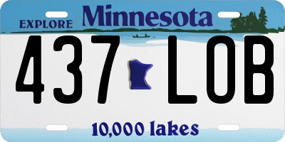 MN license plate 437LOB